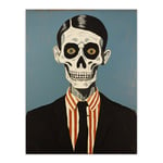 Looking Sharp By Ryan Ramirez Smart Skeleton Bones Portrait Passport Picture Halloween Unframed Wall Art Print Poster Home Decor Premium