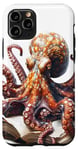 Coque pour iPhone 11 Pro Mignon anime pieuvre rouge lecture bibliothèque livre Deep Sea Art #7