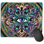 Mouse Pad,Non-Slip Waterproof Rubber Base Mousepad for Laptop,The Eyes of The World Mandala