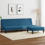 2 personers sofa velour blå