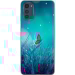 Motorola Moto E32s Transparent Mobilskal Blå fjäril