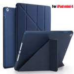 Tablet Case Ipad Screen Protector Smart Cover Dark Blue For Mini 4