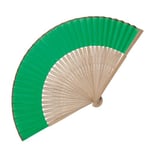 eBuyGB Pack of 10 Handheld Wooden Bamboo Fan, Wedding Accessory and Favour, Green