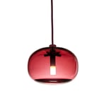 Pebble Taklampa - Pendel | 2 stl. | 3 färgalt. | Modell: Bred - H140 | Ø=210 | Färg: Oxblod  glasskärm