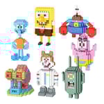 7-dels Byggklossar Spongebob Squarepants Barnfigur Leksaksstenar