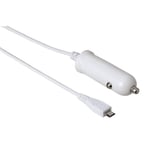 HAMA Laddare 12V MicroUSB - vit