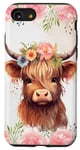 iPhone SE (2020) / 7 / 8 Spring Baby Highland Cow Pastel Watercolor Floral Case Case