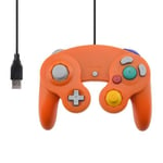 Orange Manette De Jeu Filaire Usb D29, Contrôleur De Vibration, Joystick Verser Ordinateur Nintendo Gamecube Pc / Ngc / Mac