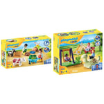 Playmobil 71158 1.2.3 Fun on the Farm, Animal Toy, Educational Toy, Fun Imaginative Role-Play & 71157 1.2.3 Playground, with Swing and Slide, Early Development, Fun Imaginative Role