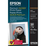 Epson Premium Glossy Photo Paper -fotopapper, 10 x 15 cm - 20 Ark.