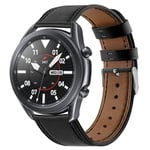 Samsung Galaxy Watch 3 45mm Armband i äkta läder, Svart