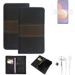 Phone Case + earphones for Samsung Galaxy M12 Wallet Cover Bookstyle protective