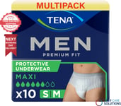 TENA Men Premium Fit Level 4 Protective Underwear - Small/Medium- 3 Packs of 10