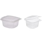 GUILLIN - ONDIPACK OK500 SACHET DE 50 Boite 500cc Micro-Ondable A Couvercle Charniere, 14,2 x 12,3 x 6,9 cm & SACHET DE 50 Boîtes 375cc Micro-Ondables à Couvercle Charnière, 12,3 x 11,4 x 7,1 cm