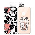 Yoedge 3D Cartoon with Doll Phone Cases for Huawei Y8P 4G Case Candy Colour Cute Silicone Soft TPU, Shockproof Print Pattern Anti-Scratch Bumper Back Cover for Huawei Y8 P 6.3 inch,Panda Love