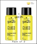 Schwarzkopf Got2b Glued Blasting Freeze Spray 100ml TRAVEL Size (Pack of 2)