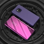 XUAILI Smartphones Leather Case Mirror Clear View Horizontal Flip PU Smart Leather Case Holder, Suitable for Huawei Mate 20 Pro (Color : Violet)