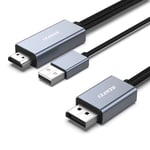 Câble HDMI vers DisplayPort, source HDMI vers moniteur DisplayPort de 6 pieds compatible avec carte graphique PC portable PS5 Xbox One (360) prenant en charge 4K@60Hz 2K@144Hz 1080P@165Hz