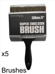 x 5 Universal Super Emulsion Brush - 150mm / 6" -  Decent Plasterers brush