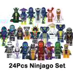 Set med 24 st go Minifigurer Kai Jay Sensei Wu Master Building A one size
