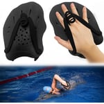 1 par handpaddlar för simning simpaddlar med justerbara remmar styrketräningshjälpmedel pool för vuxna barn unisex svart