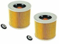 2 X Wet & Dry Hoover Cartridge Filters For Karcher Cylinder Vacuum Cleaners