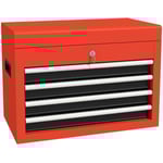 Rootz Verktygslåda - Verktygsvagn - Inklusive lås - 2 nycklar - Stål - Garage - Verkstäder - Lager - Röd -45 cm x 24,5 cm x 32,5 cm