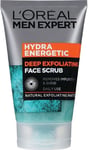 L'Oréal Men Expert Face Scrub, Hydra Energetic Deep Exfoliating Face Wash for ml