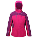 Regatta Womens Highton Stretch Waterproof Breathable Taped Seams Insulated Hooded Jacket WITH Zipped Pockets Jacket - Dark Cerise/Purple Potion, 16