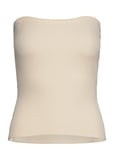 Como Knit Strapless Top Tops T-shirts & Tops Sleeveless Cream Second Female