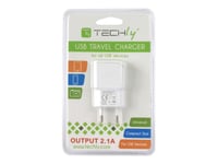 Techly Travel Adapter - Strömadapter - 2.1 A (Usb) - Vit