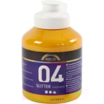 Glitterakrylfärg, varm gul, 500 ml/ 1 flaska