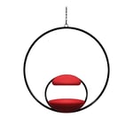 Lee Broom - Hanging Hoop Chair, Mattsvart, Kvadrat Divina 3 Red - 100% Ull