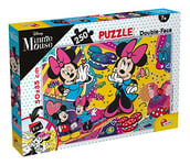 Lisciani, Maxi Puzzle pour enfants a partir de 4 ans, 250 pièces, 2 en 1 Double Face Recto / Verso avec le dos à colorier - Disney Minnie Mouse - 91690