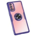 TOPOFU for OPPO Reno 4 Pro Case, Crystal Clear Soft TPU Cover Anti Slip with 360° Rotation Finger Grip Ring Holder Case for OPPO Reno 4 Pro (Blue)