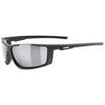 uvex Sportstyle 310 - Outdoor Glasses for Men and Women - Mirrored Lenses - Removable Padding - Black Matt/Silver - One Size