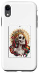 Coque pour iPhone XR Carte de tarot squelette rétro roi soleil dans le dos, style été