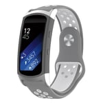 Samsung Gear Fit2 Pro två-färgat mjukt silikonarmband - Grå / Vit