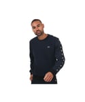 Lacoste Mens Tape Detail Sweatshirt in Navy Cotton - Size X-Small