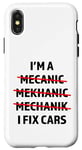 Coque pour iPhone X/XS Je suis mécanicien, je répare des voitures Funny Car Mechanic Auto Shop