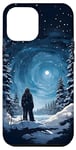 Coque pour iPhone 14 Pro Max Bigfoot Yeti Sasquatch Winter Regard at Stars Night Sky