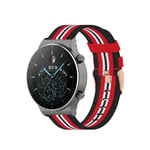 Chofit Strap Compatible with Huawei Watch GT 2 Pro Strap, 22mm Nylon Fabric Woven Bands Lightweight Stripe Replacement Wristband Band for Watch GT 2 Pro/GT 2 46mm/GT 46mm Smart Watch (Red+Black)