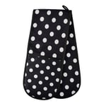 ZZXXB Black and White Polka Dot Double Oven Mitt Heat Resistant Non-Slip Kitchen Gloves Extra Long 7" x 35" for Cooking Baking Barbecue Grilling