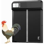 Ny automatisk hönshusdörr, 3.0 smart metall hönshusdörr, metalldjursdörr med timer, lämplig för kycklingar, ankor, duvor, etc. (svart)