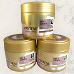 3 X Pantene Pro-V Miracles Body & Strength Biotin & Rose Water Mask 300ml