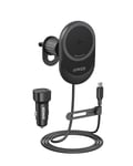Anker Magnetic Induction Car Phone Holder 15W, Magsafe Induction Fast Car Charger 360° Adjustable Angle and Powerful Magnet Phone Holder for iPhone 16/15/14/13 Series (Cable and Adapter Included)