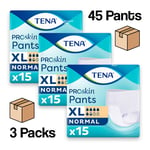 Tena Proskin Pants Normal Extra Large - 3 Packs of 15 (45) Incontinence Pants XL