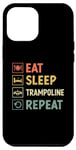 Coque pour iPhone 13 Pro Max Trampoline Eat Sleep, trampoline à répétition, trampoline à saut
