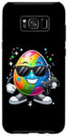 Coque pour Galaxy S8+ Manette de gamer vidéo œuf de Pâques portant des lunettes de soleil jouant
