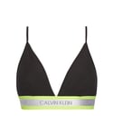 Calvin Klein Womens 000QF5669E Neon Cotton Triangle Bra - Black - Size 8 UK